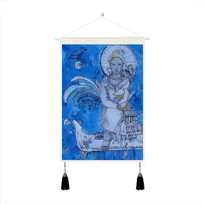 Drawing Ink - Blue Diva Tassel Hanging Picture