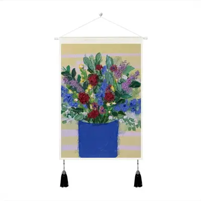 Blue Vase Tassel Hanging Picture