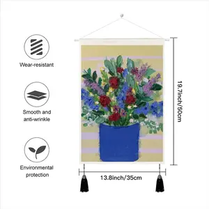 Blue Vase Tassel Hanging Picture