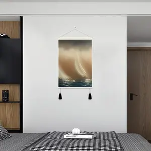 Sailboats J12 In Storm Tassel Hanging Picture