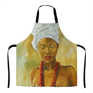 Woman With Red Necklace Apron (With Pockets)