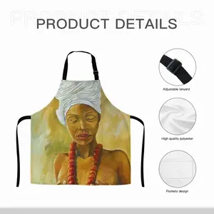 Woman With Red Necklace Apron (With Pockets)