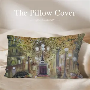 Barcelona On A Rainy Night Polyester Pillow (Rectangle, Multi-Size)