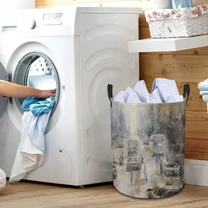 Snowy Day Laundry Basket (Round Bottom)