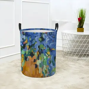 Blue Irises Laundry Basket (Round Bottom)