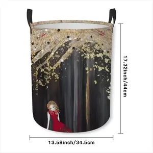 Lady In Red Laundry Basket (Round Bottom)