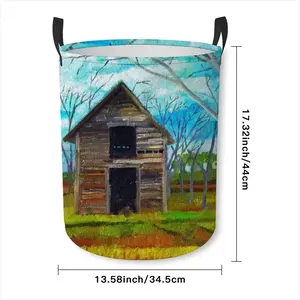 Barn By The Side Of The Road Laundry Basket (Round Bottom)