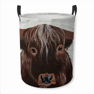 Bull - Red Bull Taurus Animals Buffalo Wild Laundry Basket (Round Bottom)