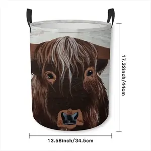 Bull - Red Bull Taurus Animals Buffalo Wild Laundry Basket (Round Bottom)