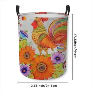 Sunny Rooster Laundry Basket (Round Bottom)