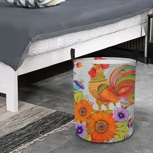 Sunny Rooster Laundry Basket (Round Bottom)