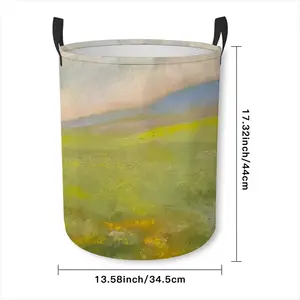 Flower Field Laundry Basket (Round Bottom)