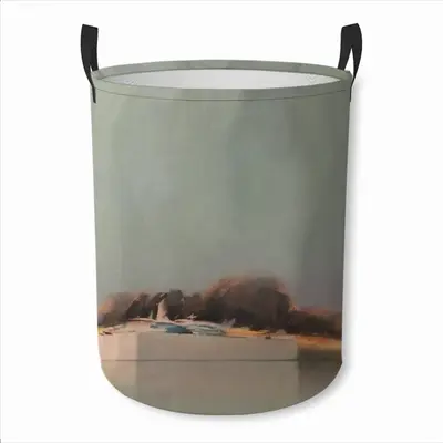 Green Lagoon With One Boat Laundry Basket (Round Bottom)