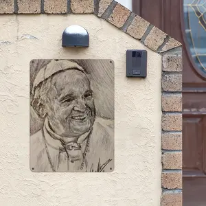 Pope Francis Portrait Iron Painting (Vertical, Multi-Size)