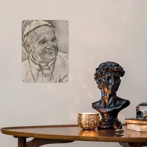 Pope Francis Portrait Iron Painting (Vertical, Multi-Size)