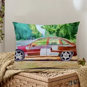 Car On Highway 319 Polyester Pillow (Rectangle, Multi-Size)