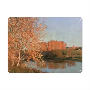 Autumn Evening On The Msta River Iron Painting (Horizontal, Multi-Size)