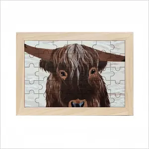 Bull - Red Bull Taurus Animals Buffalo Wild Picture Frame Puzzle