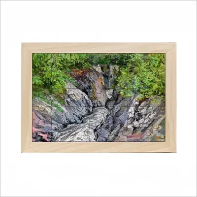 Oil Landscape Rocky Gorge With Rough River Picture Frame Puzzle