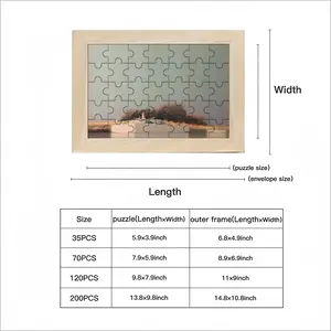 Green Lagoon With One Boat Picture Frame Puzzle