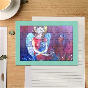 Angel With Cat Envelope Puzzle