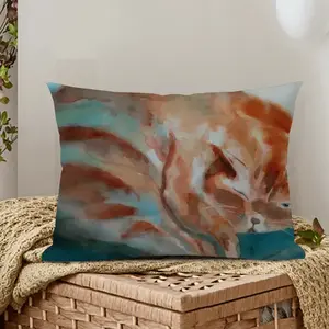 Cat Sleeping ? Polyester Pillow (Rectangle, Multi-Size)