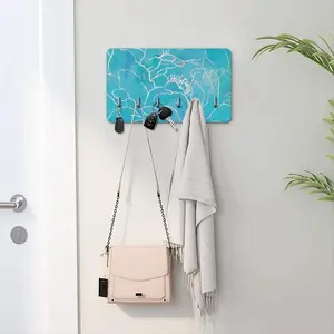 Turquoise Peony Key & Bag Holder (Wall-mounted)