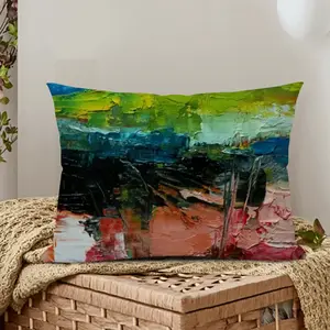 Colored Abstract Polyester Pillow (Rectangle, Multi-Size)