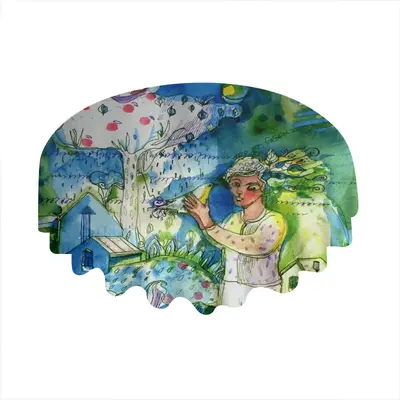 Boy With Bird Tablecloth (Round)