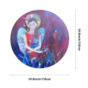 Angel With Cat Tablecloth (Round)