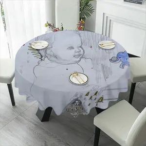 Baby - Drawing Pencil Tablecloth (Round)