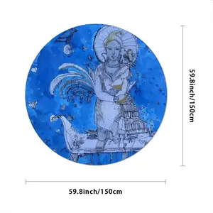 Drawing Ink - Blue Diva Tablecloth (Round)