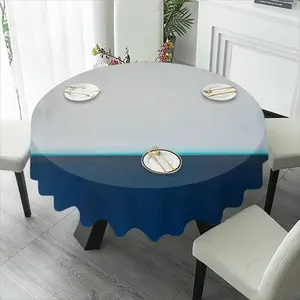 Charcoal White Teal Series 3 Tablecloth (Round)