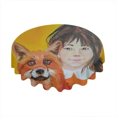 Little Girl With A Fox Tablecloth (Round)