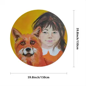 Little Girl With A Fox Tablecloth (Round)