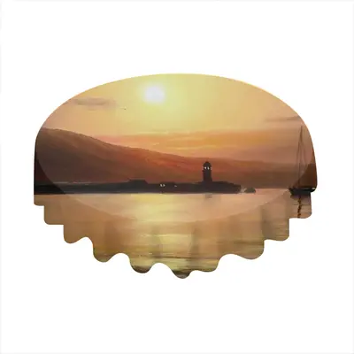 Gold Sea Sunset Tablecloth (Round)