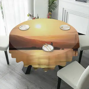 Gold Sea Sunset Tablecloth (Round)