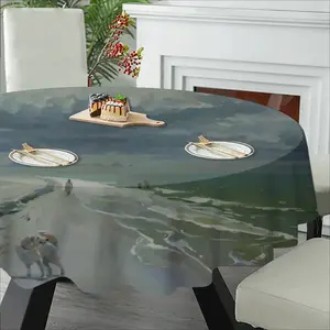 Storm By The Sea Tablecloth (Round)