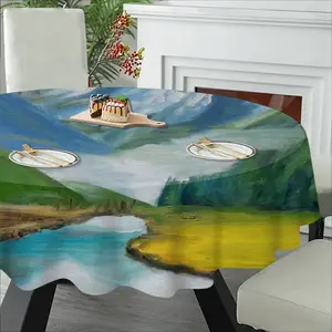 Beauty Of Lake Tablecloth (Round)