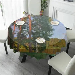 Evening In A Pine Forest Tablecloth (Round)