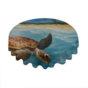 Caribbean Turtle Iii Tablecloth (Round)