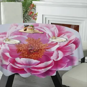 Coral Charm Peony Tablecloth (Round)