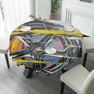 Lamborghini Wheel Crash Tablecloth (Round)