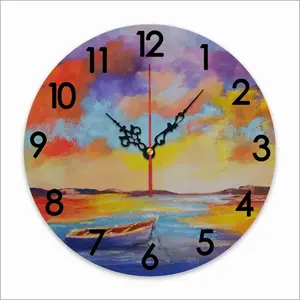 Sunset Boat Wall Clock