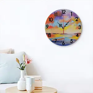 Sunset Boat Wall Clock