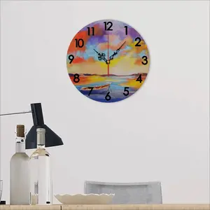 Sunset Boat Wall Clock