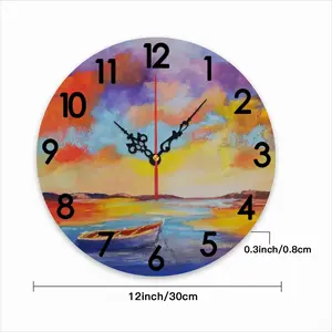 Sunset Boat Wall Clock