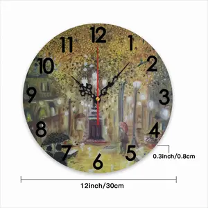 Barcelona On A Rainy Night Wall Clock