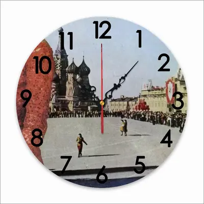 Lady In Red Square Wall Clock