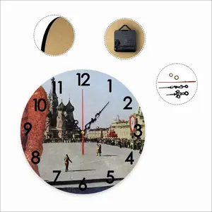 Lady In Red Square Wall Clock